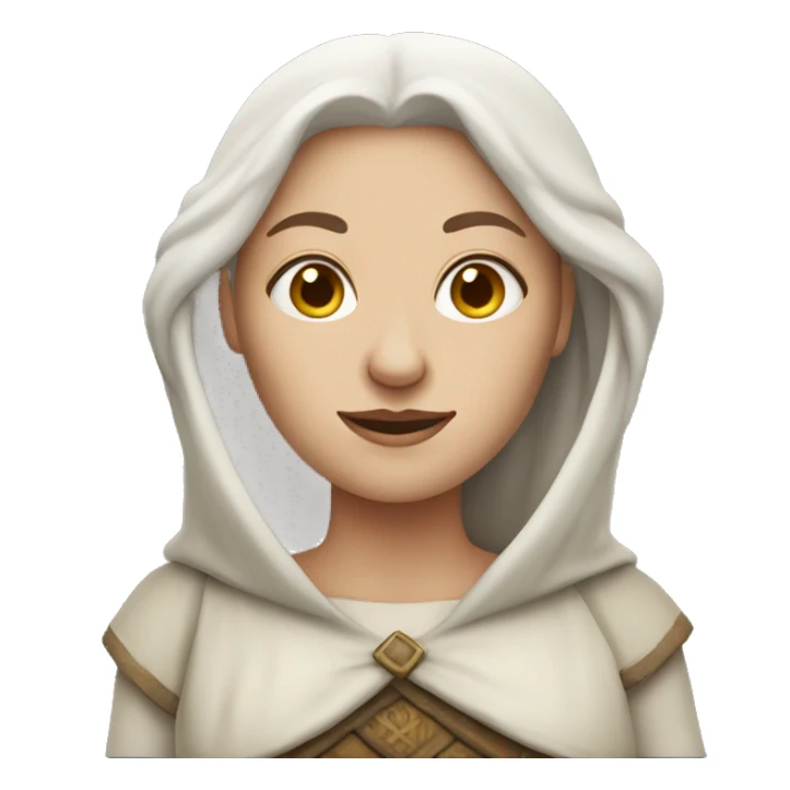 medieval white skin woman sticker