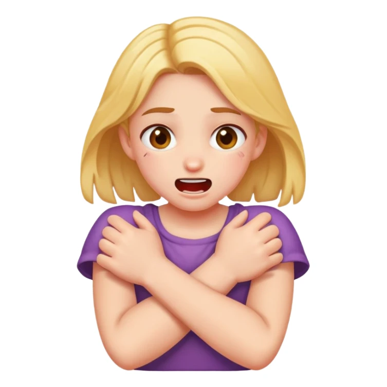 Girl choking herself joking with crossed arms sticker