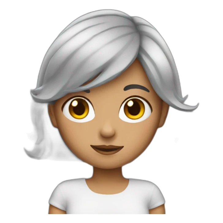 girl with grey hair sticker