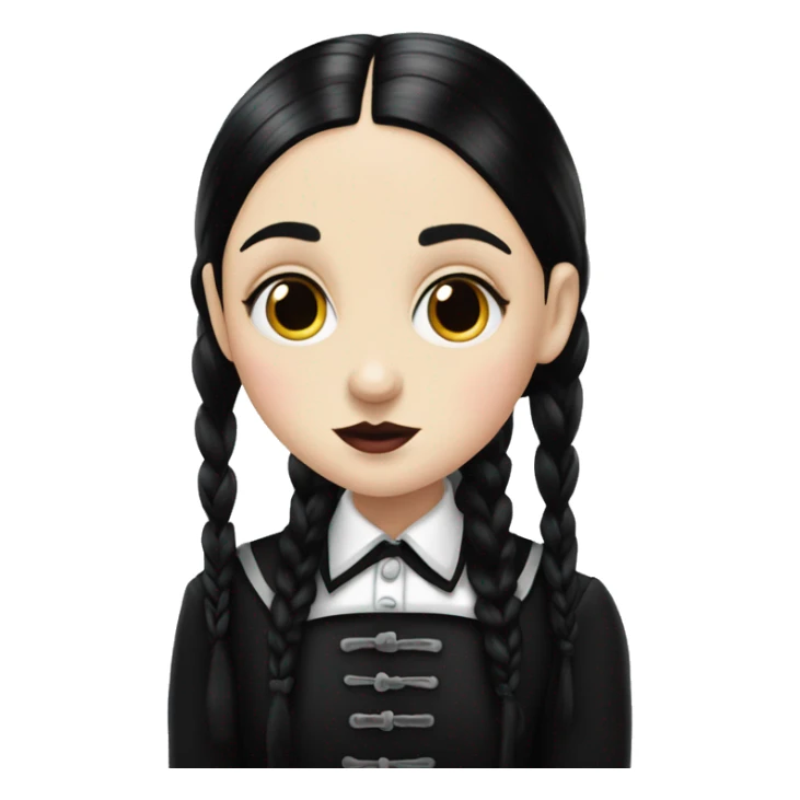 Realistic Wednesday addams kissing sweetly sticker