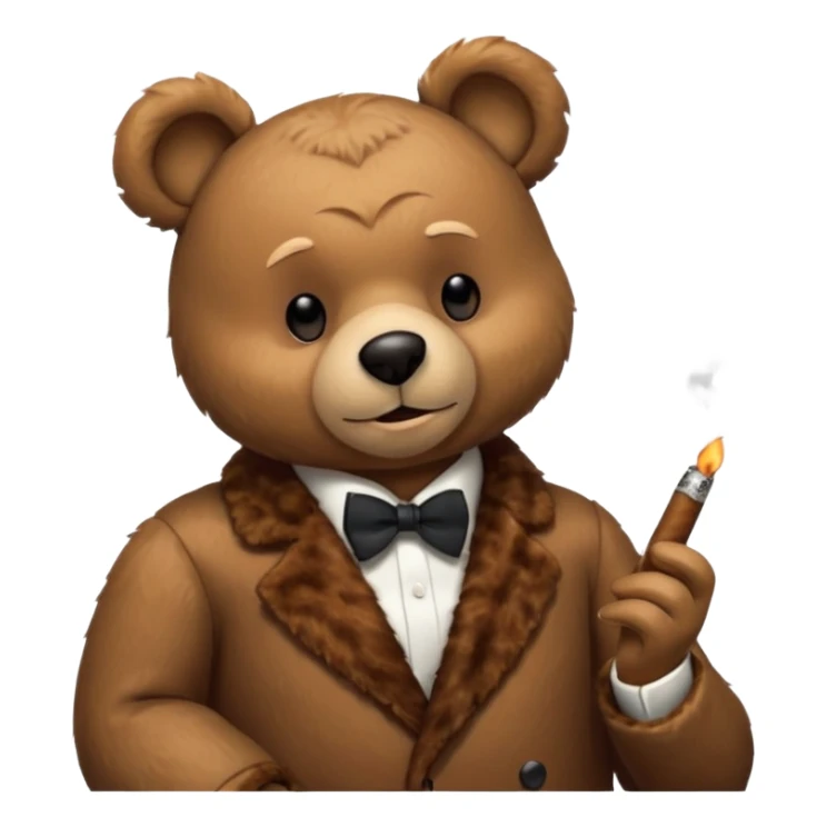 Teddy bear listening to Sinatra smoking cigar  sticker