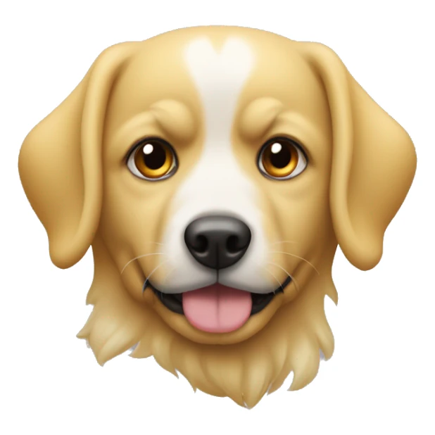 Perro amarillo con una oreja caida y otra levantada sticker