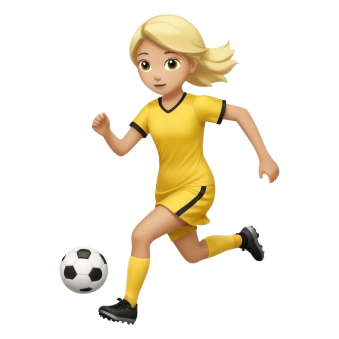 kids play soocer in yellow dress sticker