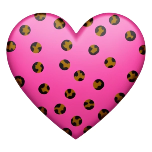 corazón simple color rosa fucsia con manchas de leopardo sticker