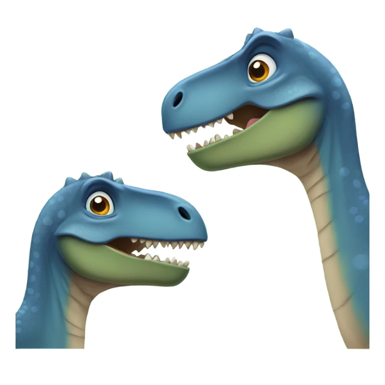 Two dinosaurs, one male and one female in love sticker