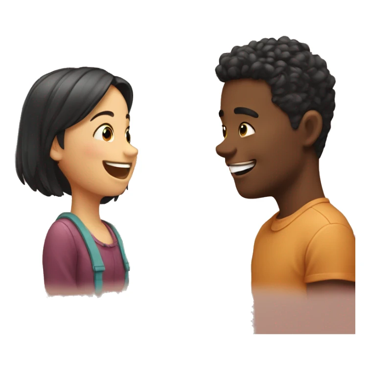 happy boy and girl friend sharing a moment sticker