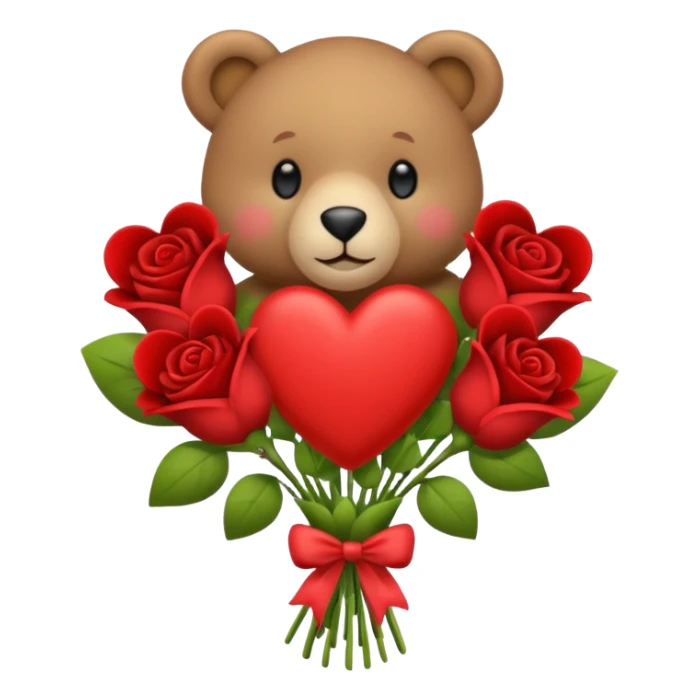 Ours avec un bouquet de cœurs  sticker