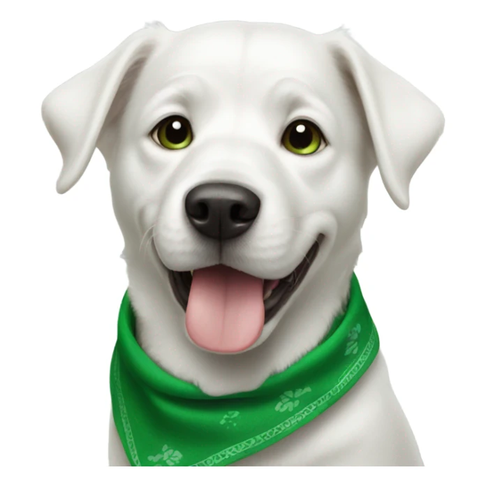 white dog with green bandana sticker