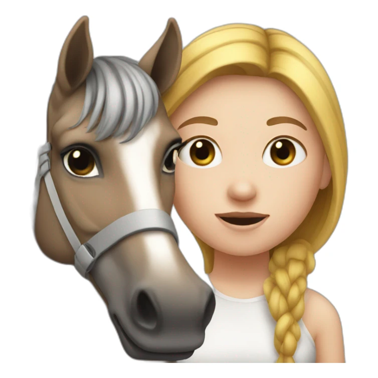 the white face girl with horse sticker