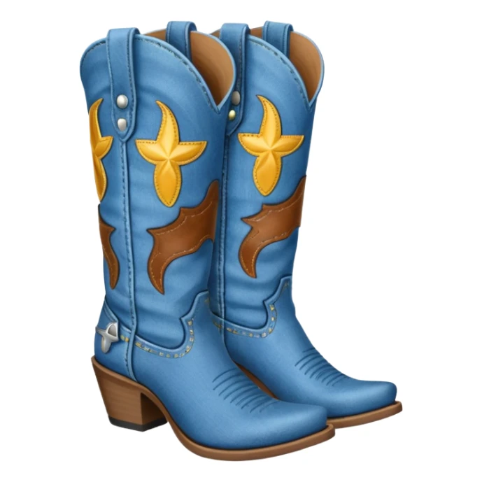 Denim cowgirl boots sticker