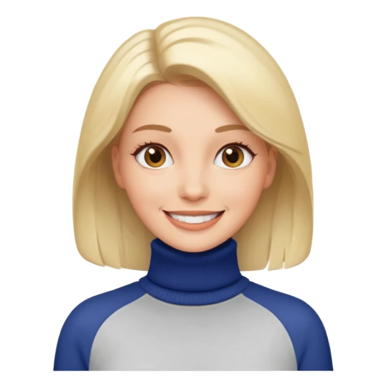 white turtleneck sweater on woman sticker