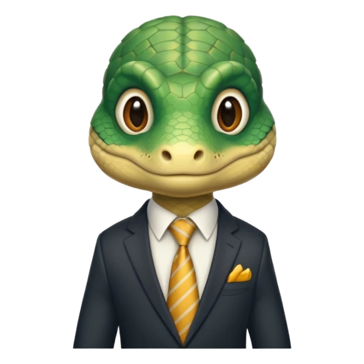 cute reptile with tie & suit sticker