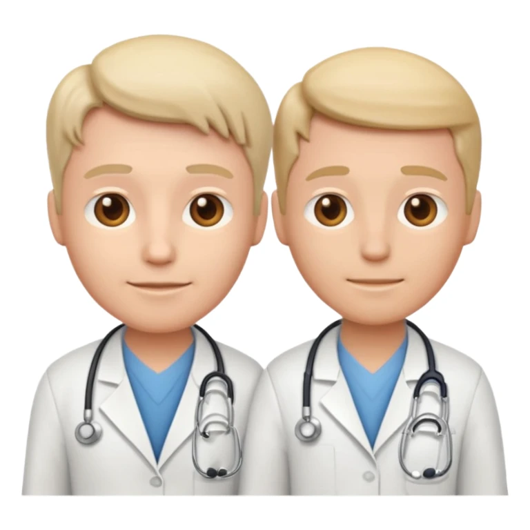 animated apple-style emoji of a doctor and programmer side by side sticker