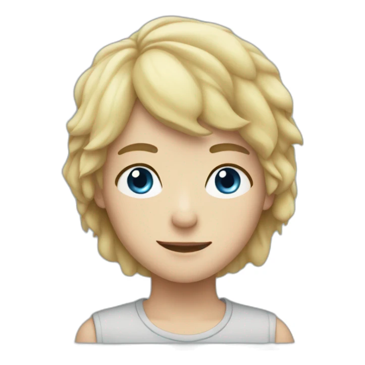 brunette boy with with blonde girl with blue eyes sticker