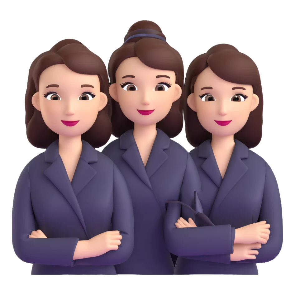 beauty salon team members in professional attire sticker