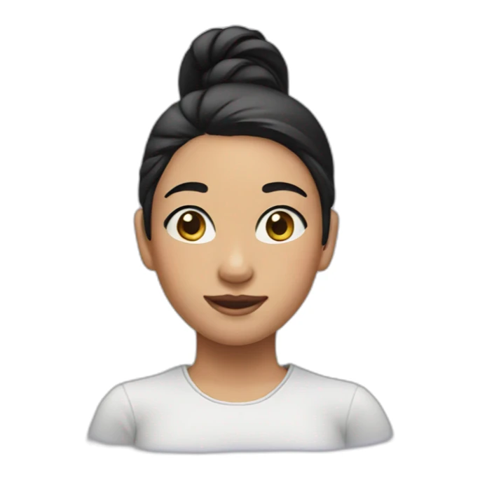 girl with black hair in a ponytail sticker
