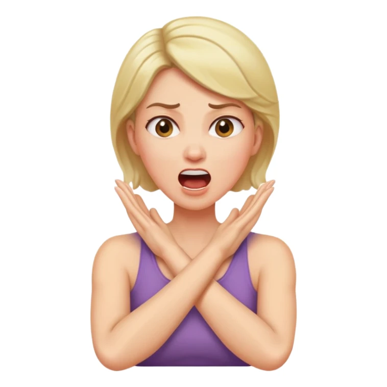 Arms crossed holding neck yelling women sticker