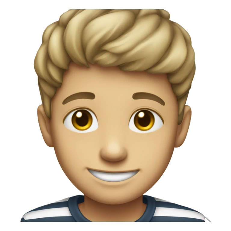 smiling boy in striped shirt sticker