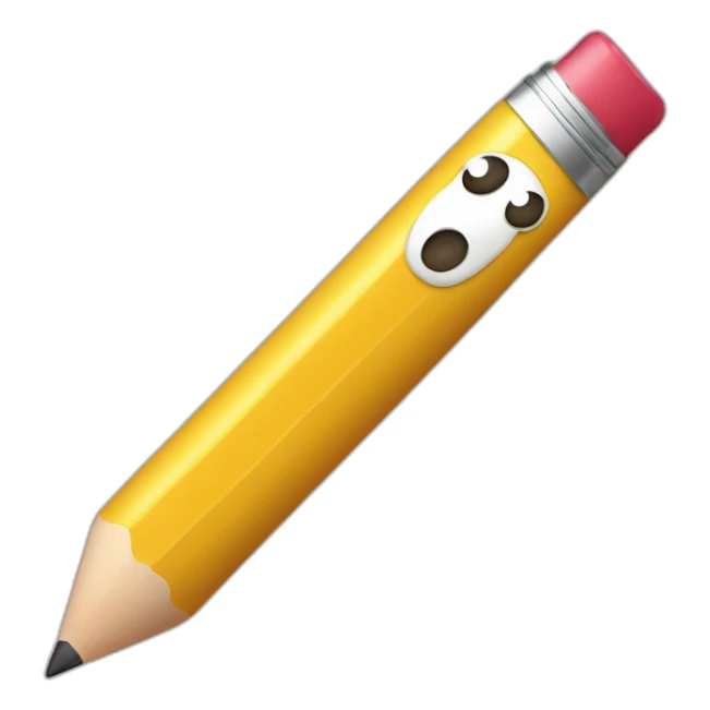 A fat, slightly thin, droopy-eyed, thick-lipped, big-headed, cute Japanese guy with a pencil in his hand and a smile on his face sticker