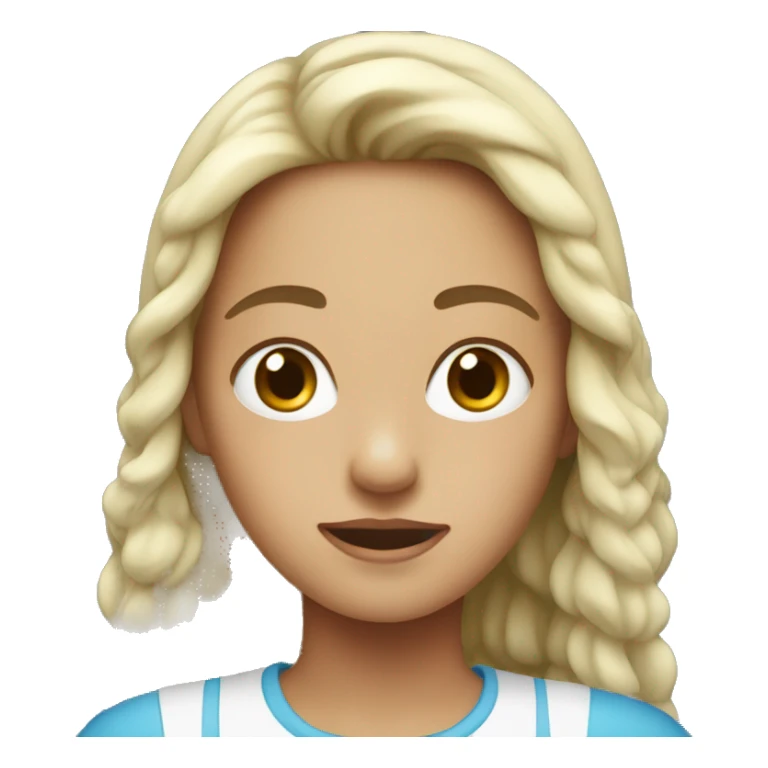 girl with white water on her face sticker