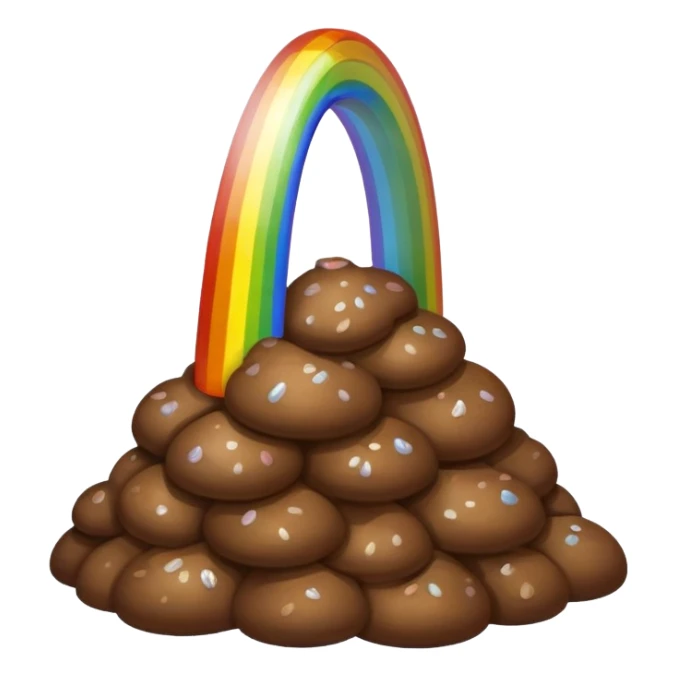 Poop at the end of rainbow  sticker