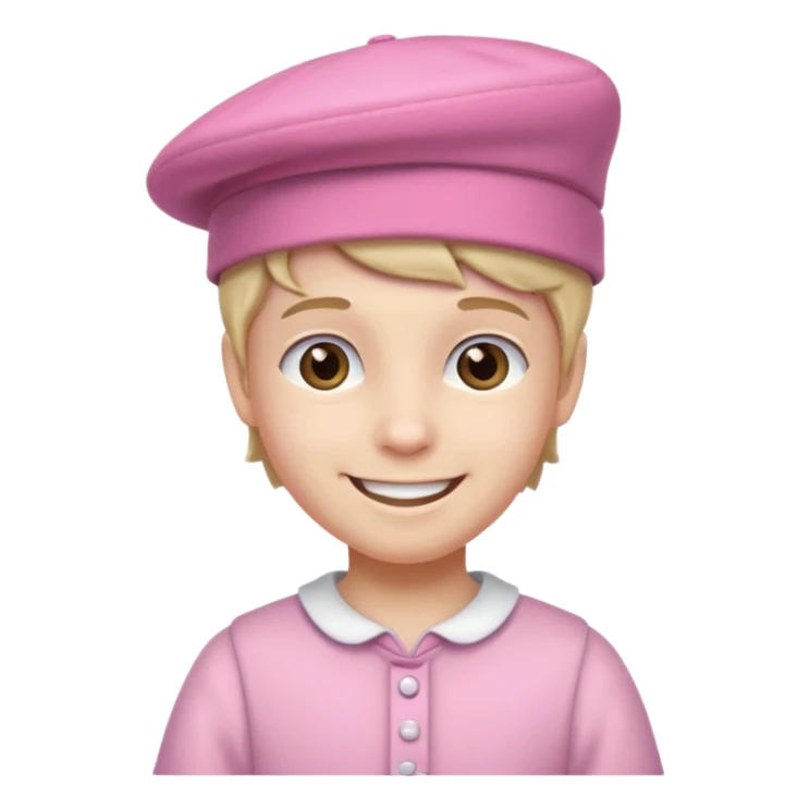 pink hatt and dress boy sticker
