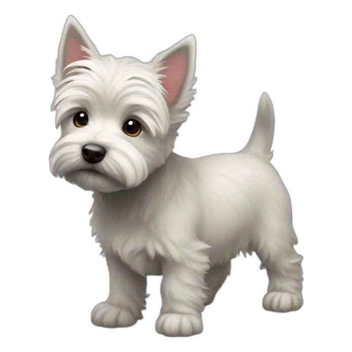 A light grey westie-cairn cross puppy sticker