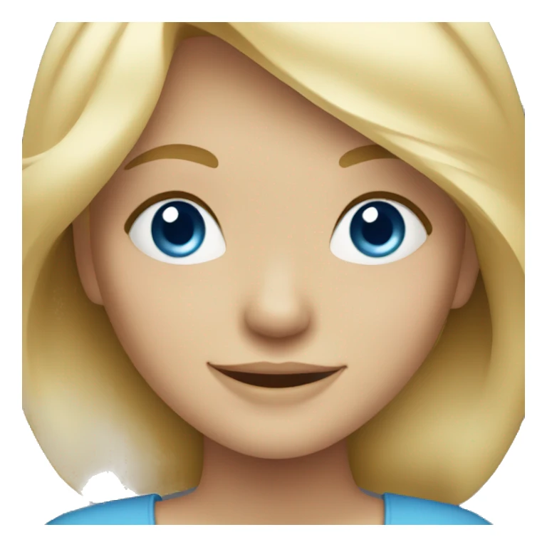 Blonde girl smiling with blue eyes sticker