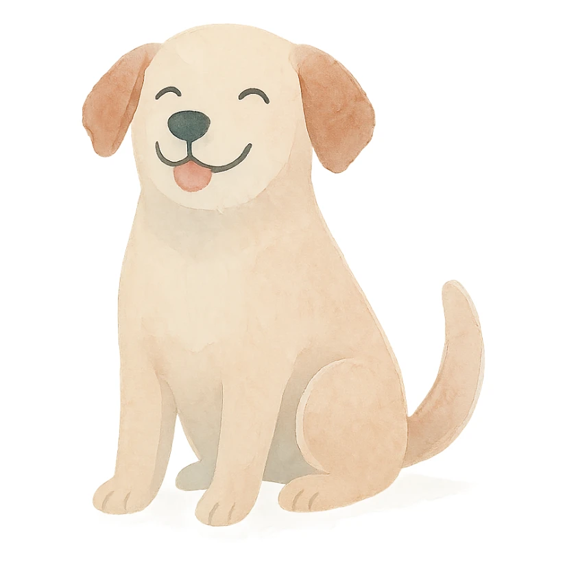 happy dog in watercolor art style sticker