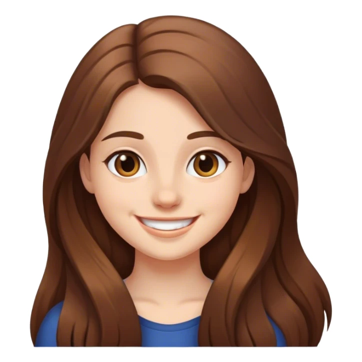 smiling girl with long hair sticker