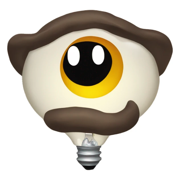 caveman light bulb moment happy but inquisitive - face and light bulb only sticker