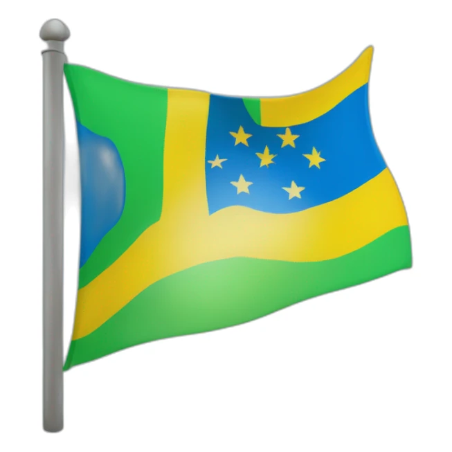 una bandera con colores en el siguiente orden azul amarillo y verde sticker