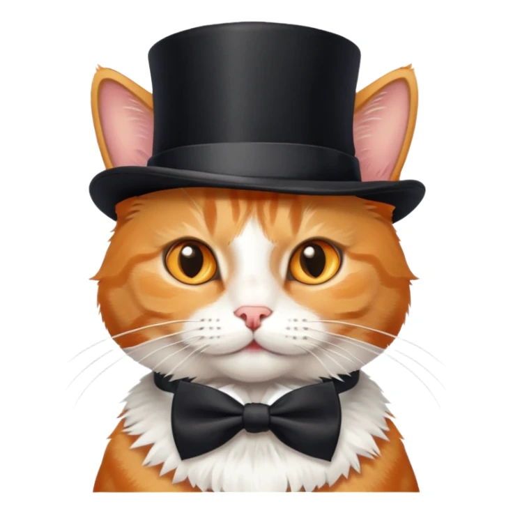 Cat with bow tie and top hat  sticker
