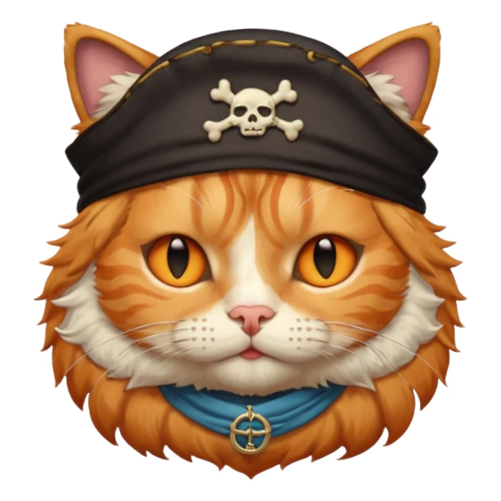 pirate cat with one closed eye with eyeband sticker