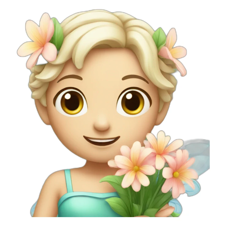 Flower fairy holding flower bouquet  sticker