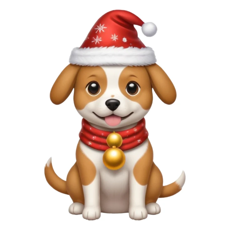 Dog in new yaer hat wrapped paper new yaer  sticker