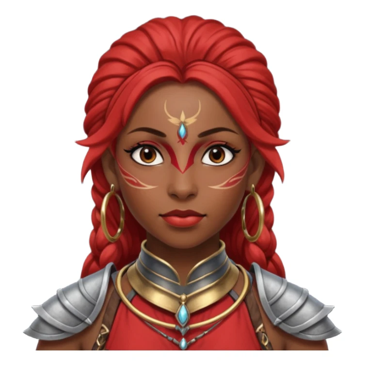 ESO female redguard warrior with lashes and earrings sticker