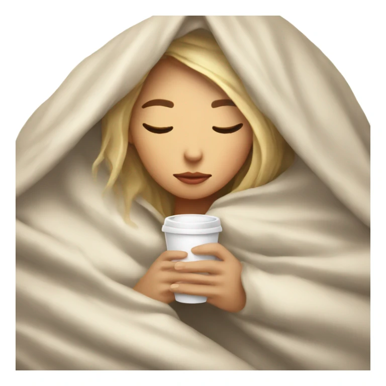 Light girl inside a blanket sipping coffee eyes closed sticker
