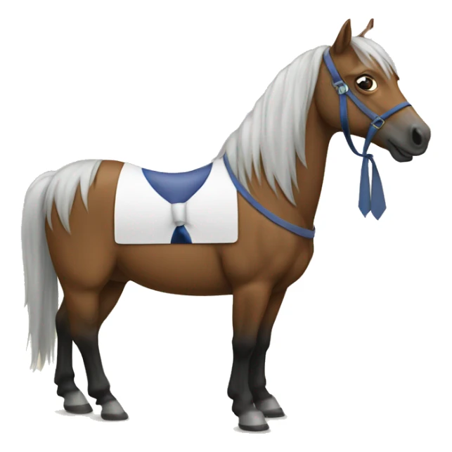 A horse wearing a tie sticker