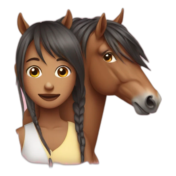 horse on a girl sticker