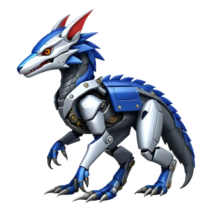 Futuristic Mechanical Sergal-raptor-nargacuga-vernid sticker
