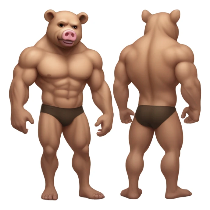 Man, bear pig sticker