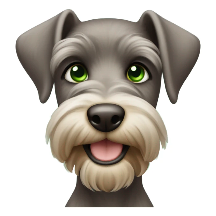 Smiling brown schnauzer puppy with green eyes sticker