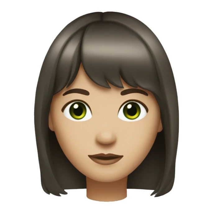 Brunette with wispy bangs and green eyes  sticker