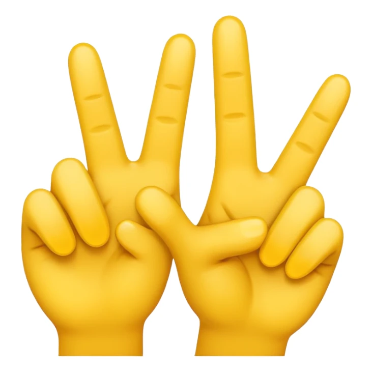 two fingers in yellow emoji sticker