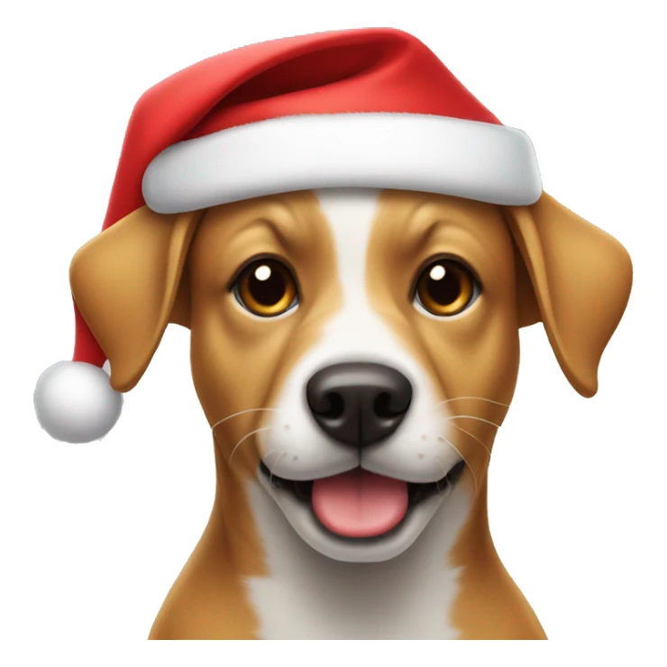 Dog wearing Santa hat sticker
