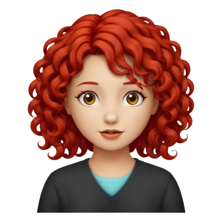 girl red hair curly sticker