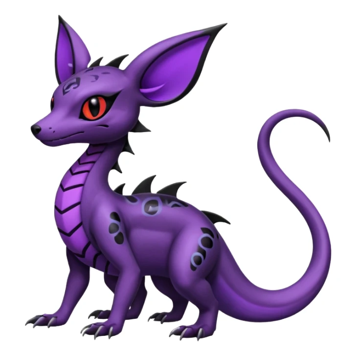 Evil Gothic Salandit-Umbreon-Fakémon-hybrid-creature (full body)  sticker