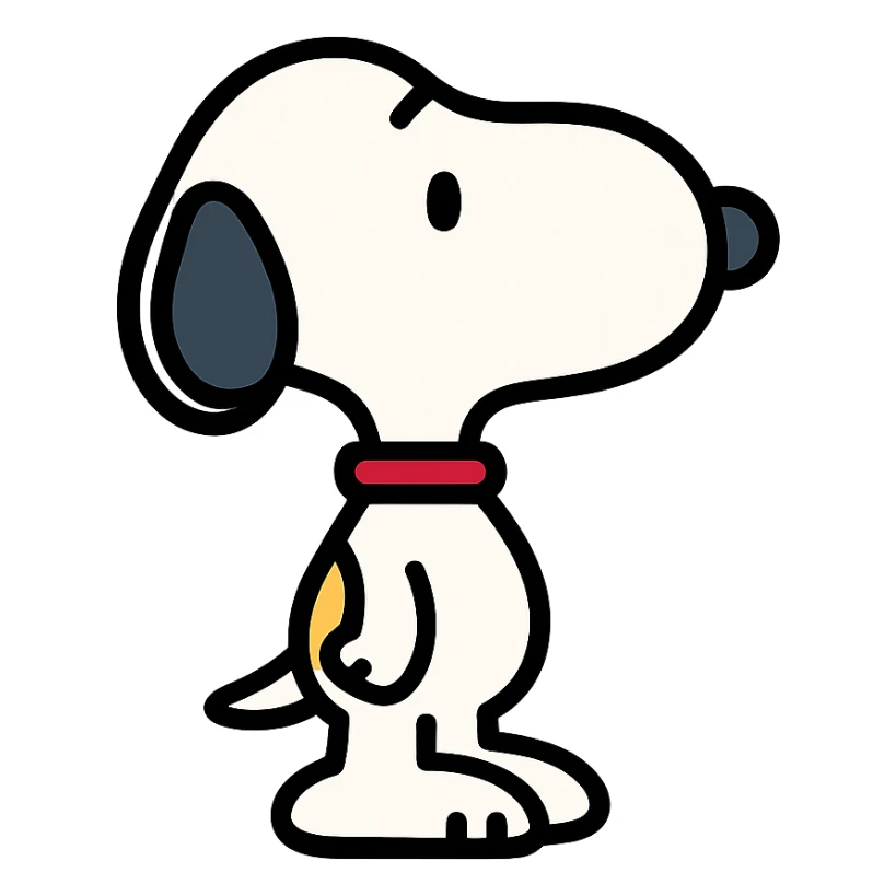 Snoopy, outlined and colorful sticker