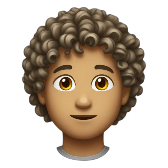 a boy with curly hairs  sticker